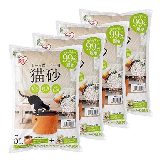 Iris Ohyama Top Cat Litter for Cat Toilet 5L x 4 Bags (Bulk Purchase)