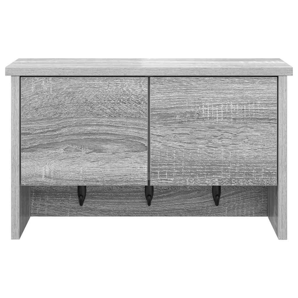 Wall Mounted Nightstand with Door Grey Sonoma 50 x 20 x 30 cm