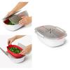 Reusable Microwave Cooking Container with Lid Food Grade PP Microwave Steamer for Vegetables Fish Meat Kitchen Steaming Basket