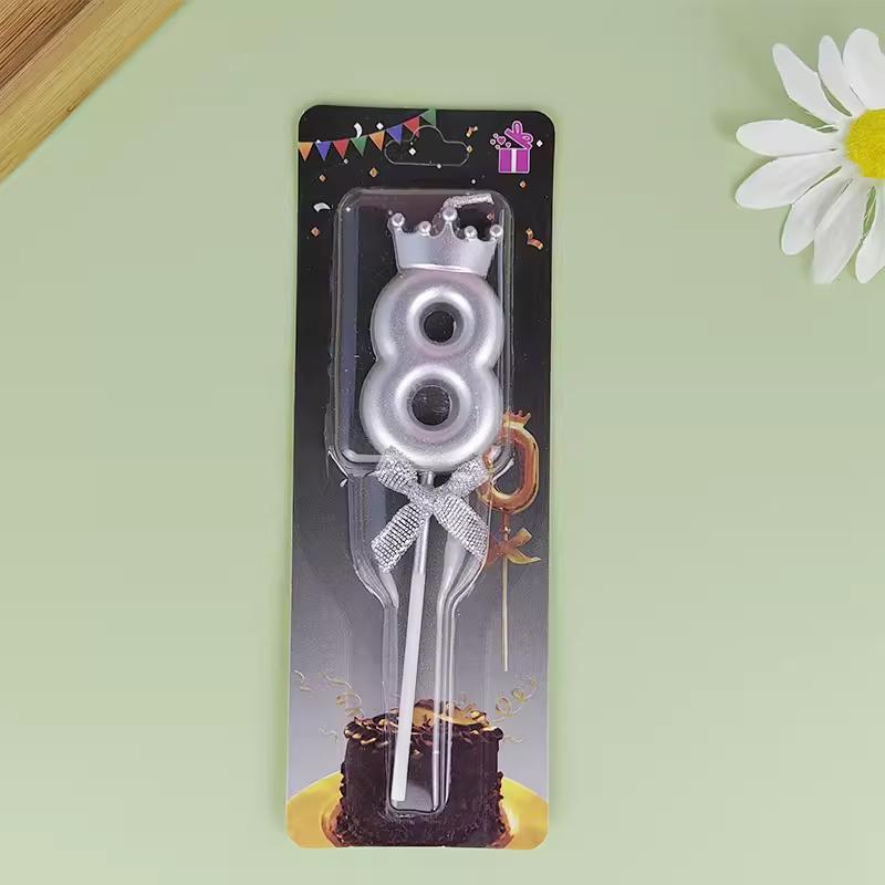 

Корона Бант Цифровая Свеча С Днем Рождения Украшение для Торта Номер для Первого Дня Рождения Ребенка Украшение для Десертного Стола 0-9 Свеча