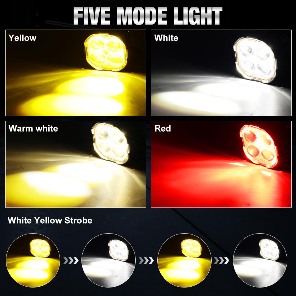 1ks/2ks 3palcová DRL přídavná světla Motocyklový LED světlomet Laserová projektorová čočka Světlomet Blikač Moto Mlhové světlo Pracovní světla do auta Dálkové/potkávací světlo