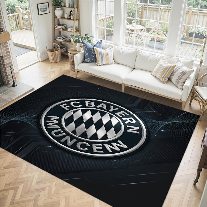 Bayern München Design Kristall Sammet Matta Mysig Icke?Halkskyddad tryckt matta för sovrum, vardagsrum, entré