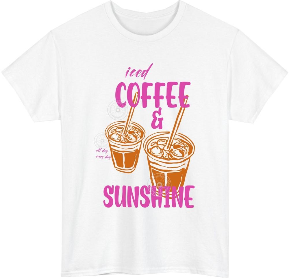 Iced Coffee Sunshine Caf Unisex TShirtFun Summer Vibes Retro Coffee Tee Top