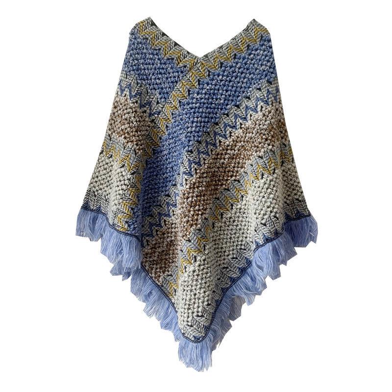 Christmas Style Shawl Tibetan Travel Women's Red Style Western Retro Ethnic Pullover Cape