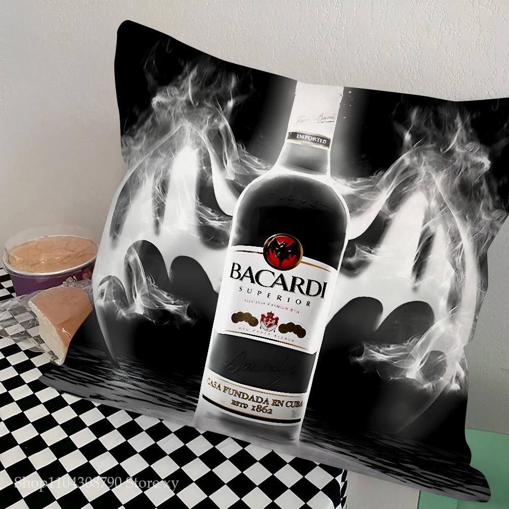 Spirituosen B-Bacardi-i Kissenbezug Quadratisches Kissen Schlafzimmer Sofa Freizeit Komfortkissen Auto Wohnzimmer Heimdekoration