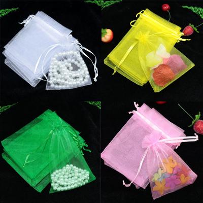 Promotional Gift Pouches Wedding Jewelry Packaging Bags Organza Bags Party Decoration Gift Wrapping 50PCS/Lot Drawable Bags Popular Beauty  Handmade