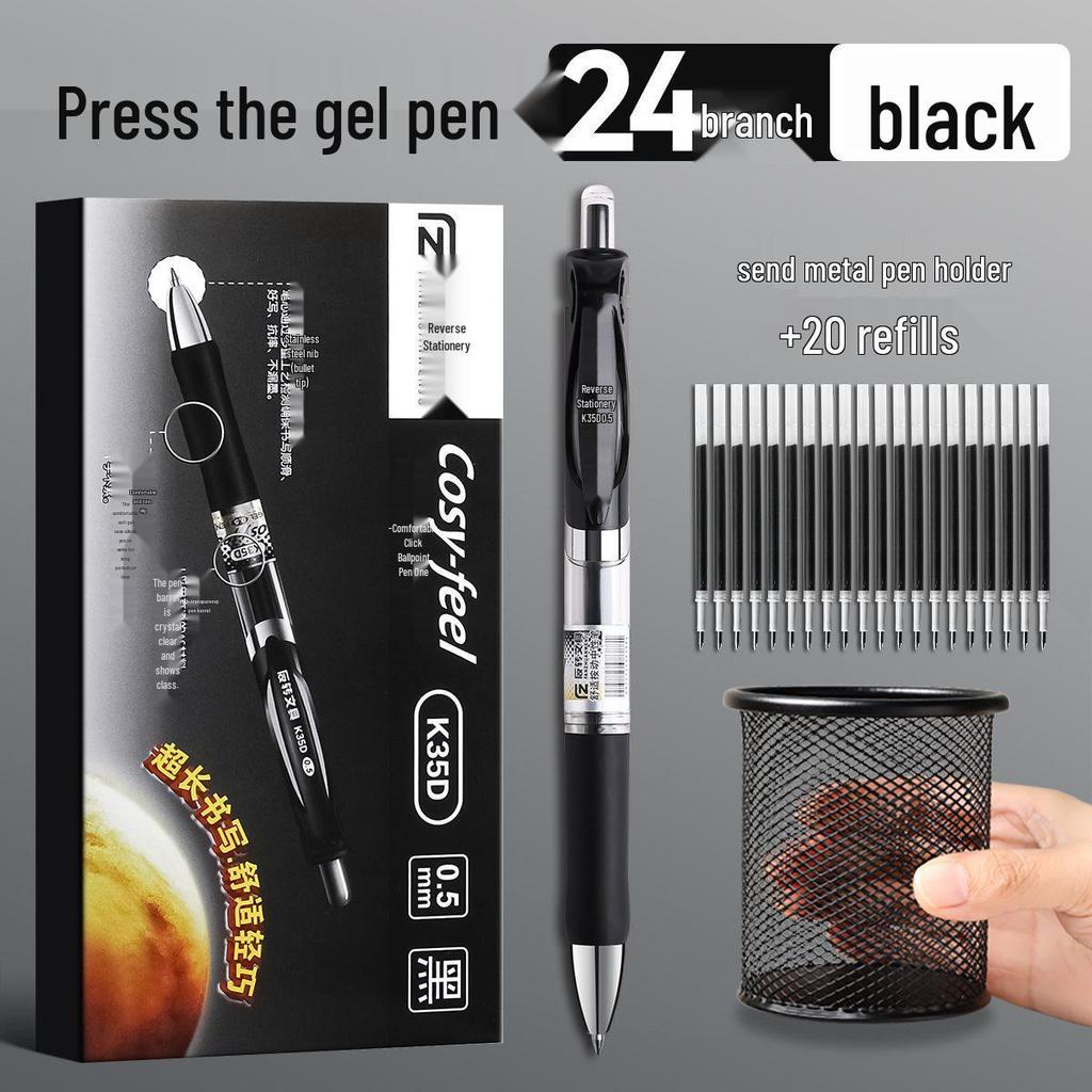 0,5mm Zatahovací gelové pero pro studenty - Černé, Červené, Modré - Ideální pro zkoušky a psaní