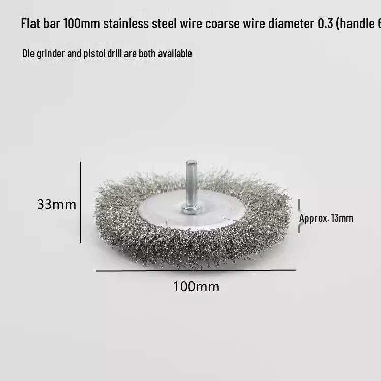Stainless Steel Wire Brush for Rust Removal, Grinding, and Polishing – T-Type with 6mm Handle for Metal, Wood, and Root Carving Applications.