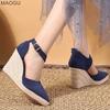 Pointed Toe Women's Wedge Shoes Platform High Heel Espadrille Sole Summer Fashion Sandals Dress Pumps Size34-42 Zapatos De Mujer