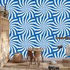 Hippie wallpaper background blue, white and azure for living room and bedroom 50x1000