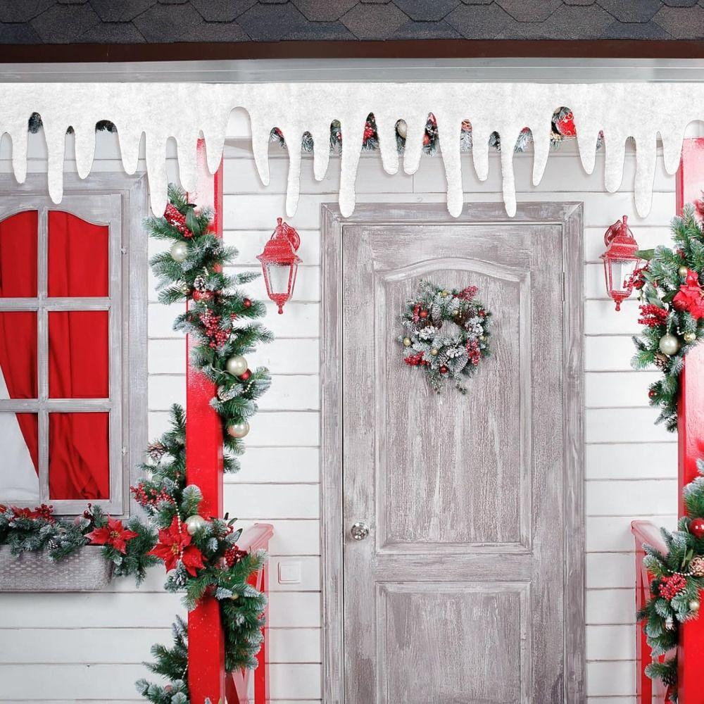 Polyester Xmas Snow Blanket for Xmas Holiday Decor Icicle Fringe Roof Decoration Christmas Fake Snow Blanket Christmas Decor