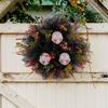 Halloween Skull Wreath Front Door Wreath Artificial Wreath for Front Door Farmhouses Wedding Halloween Decorations