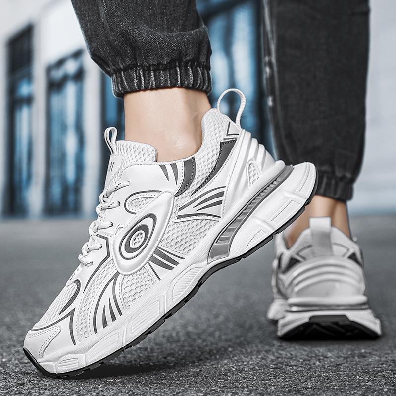 Thick AndComfortable Versatile Sports Shoes 2024 New Mesh Breathable Shoes Men's Sports Running Leisure Fitness Vulcanized Shoes