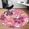 1pc Paw Prints Office Round Area Rug, Indoor Mat Suitable For Office, Under Office Chairs Bedroom Living Room Home Decor, Room Deco