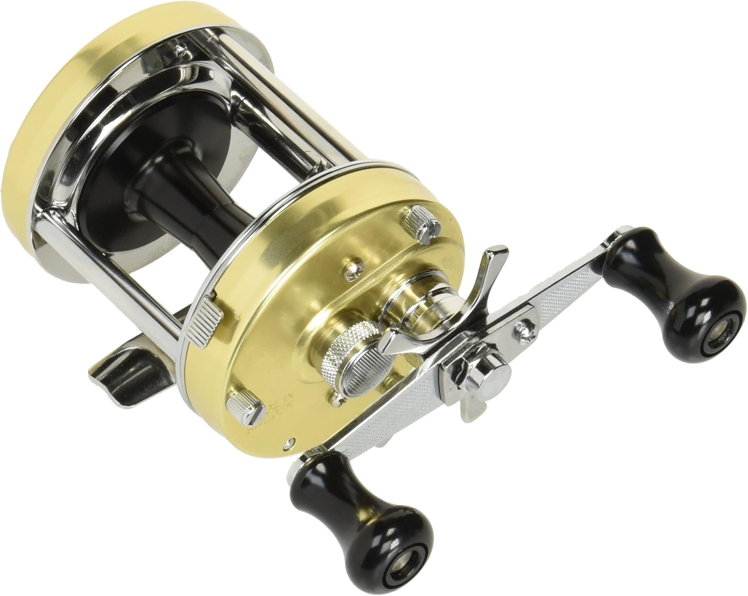 17 Ambassadeur 6500CS Rocket Champagne Baitcasting Reel, Right-Handed Handle. [Used]
