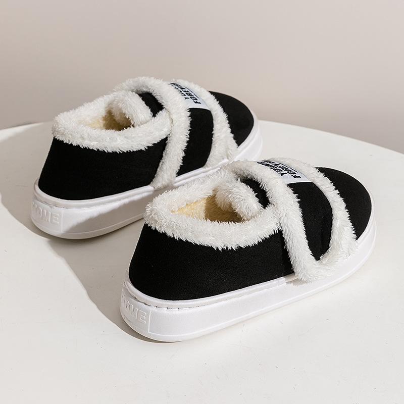 2025 New Cotton Slippers Winter Indoor Home Bag Heel Non-slip Warm Plush Cotton Shoes