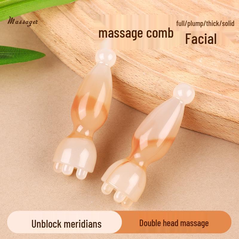 Gesichtsmassage-Stab aus Lotos-Samenkapsel: Gua Sha & Meridian-Freiräumwerkzeug