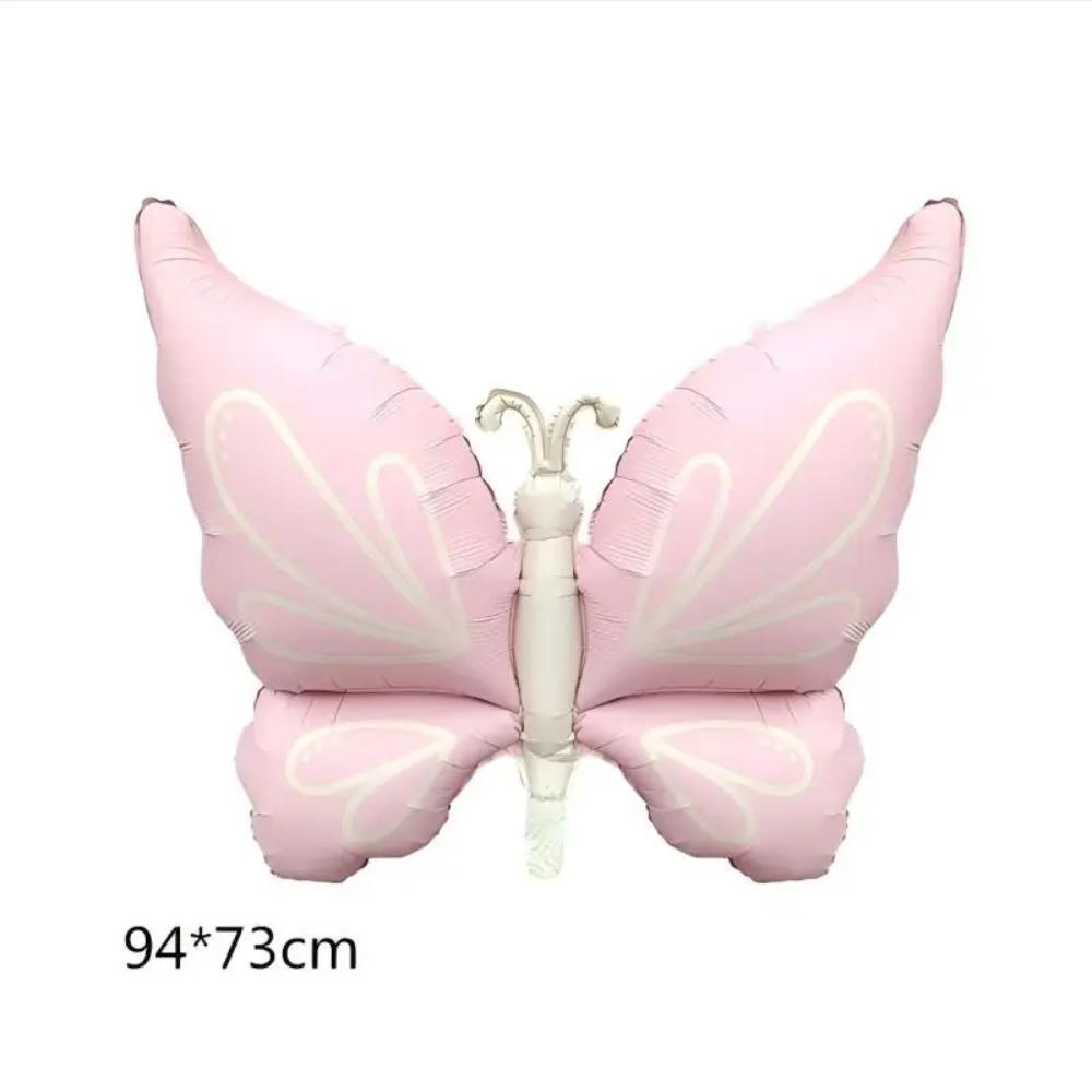 Pink Butterfly Birthday Decoration Balloon Set Tableware Cup Plate Napkin Gift Bags Backdrop Banner KeyChain Girl Party Supplies