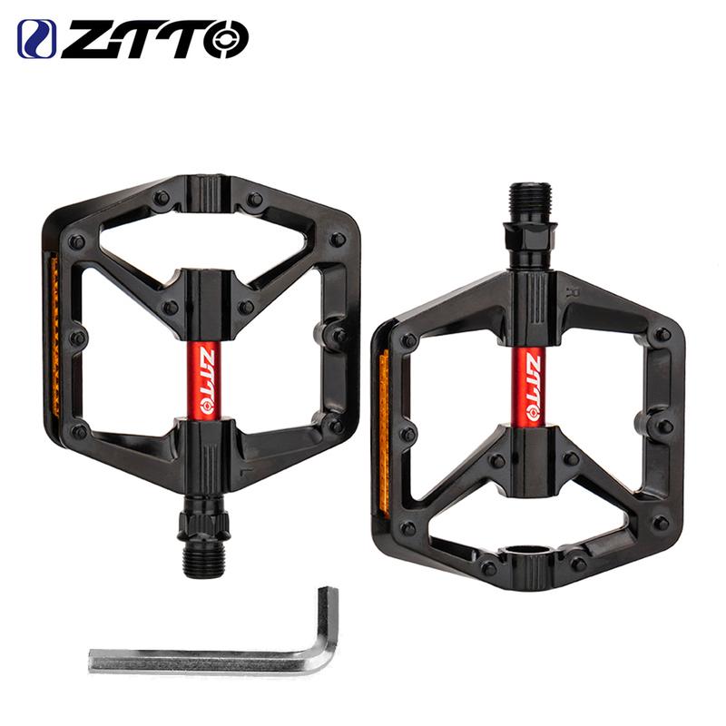 ZTTO MTB Bicycle Pedal DU Bushing Bearings Flat Pedals Aluminum Alloy AM Enduro Mountain Gravel Road Bike Riding 9/16 Thread