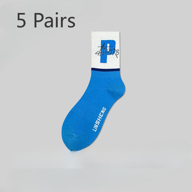 5 Pairs of Boys Summer Thin New Style Sports Basketball Sports Tube Socks