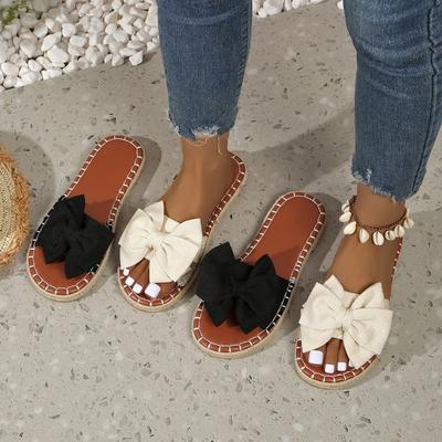 Slipper Women's Bow Flat Heel 2025 Summer New Sandals Fashion Wear Sandals Half Slipper Women