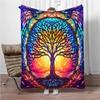 3D Abstract Tree Of Life Flannel Blanket Fluffy Children Sofa Plush Bedspread Throw Lunch Blanket for Sofa Bed Nap Cover Kids
