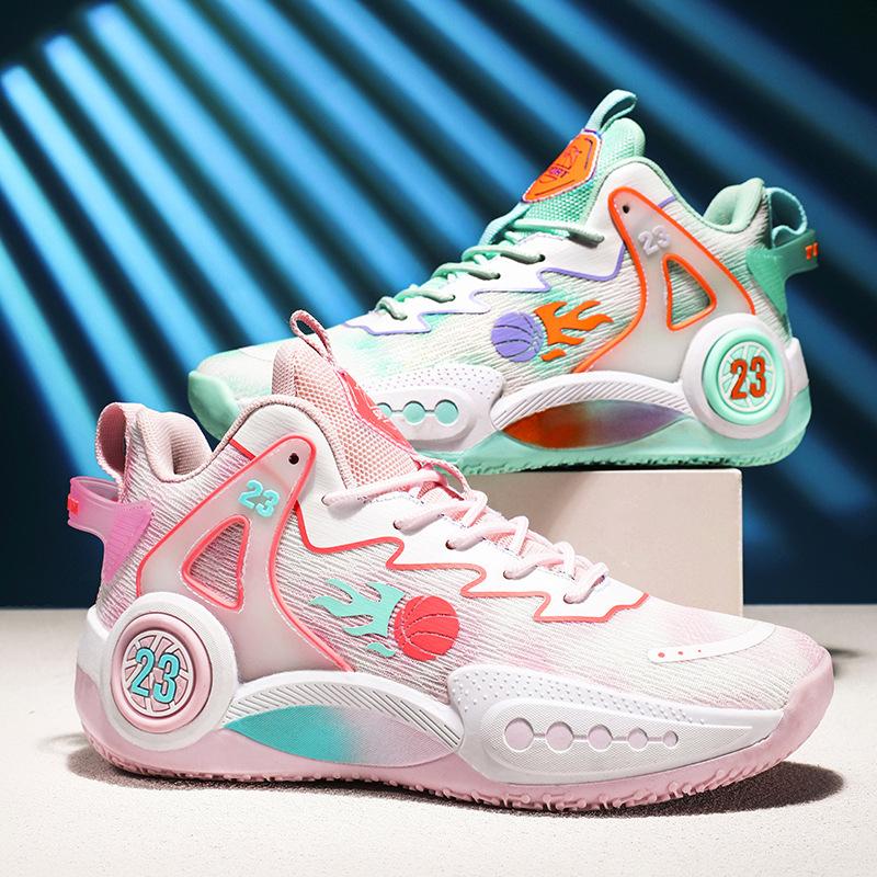 

Студенческие баскетбольные кроссовки осень новые сетчатые дышащие модные туфли износостойкие нескользящие на шнуровке мальчики спортивные беговые кроссовки 45