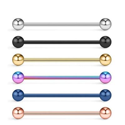 5PCS Stainless Steel Industrial Barbell Long Rod Ear Stud Piercing Earrings