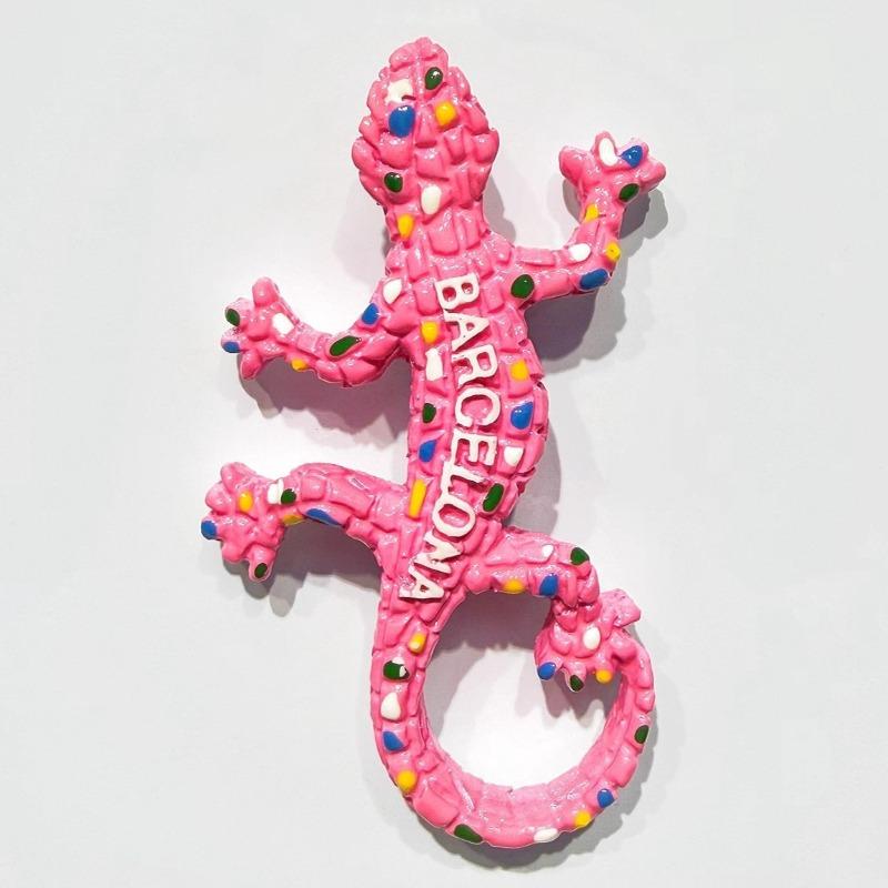 Spain Fridge Stickers Barcelona Travel Souvenirs Bullfight Mosaic Lizard Santiago De Compostela Fridge Magnets Birthday Gifts
