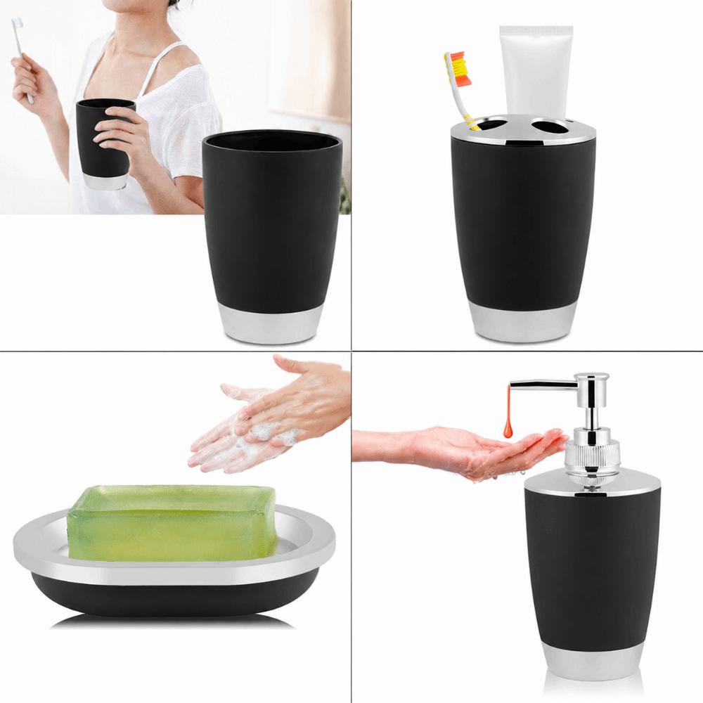4 Piece Plastic Bathroom Accessories Set Bathroom Suit Guest Bathroom