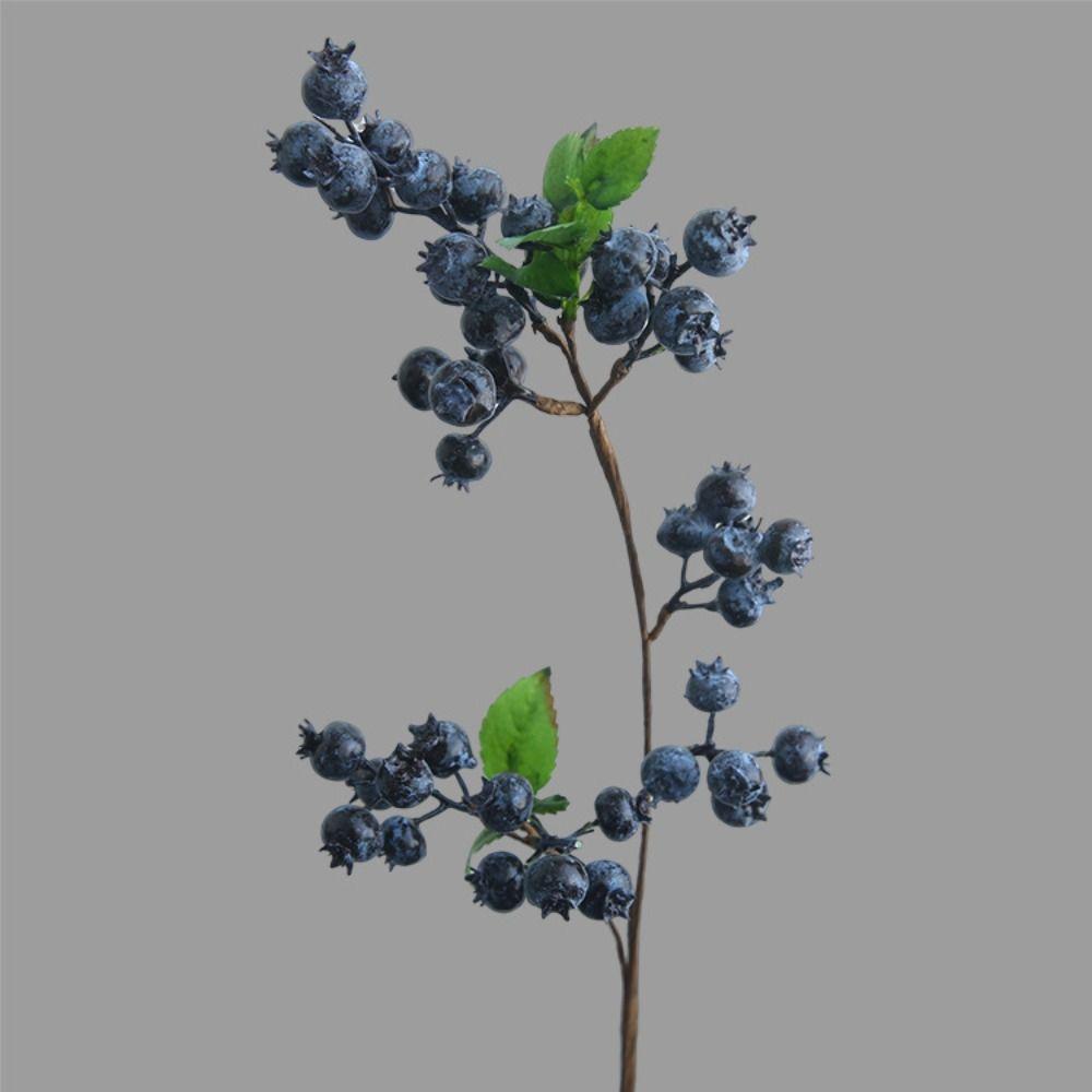 Plastic Christmas Blueberry Fruit Branches Realistic Elegant Simulation Foam Red Berry Handmade Fake Plants