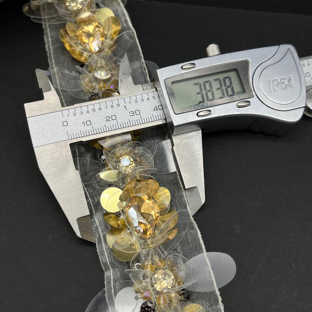 High-End Sequin Paillette 3D Floral Beaded Lace Accessory