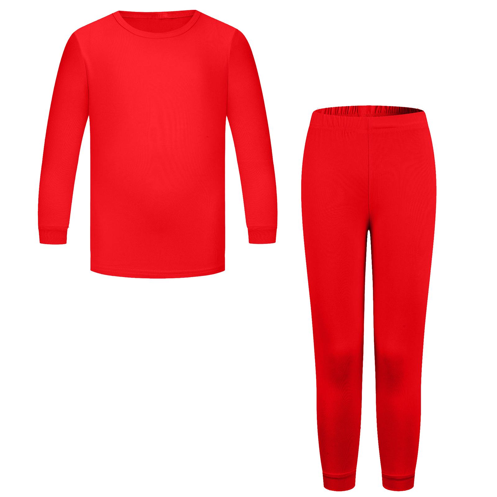 

Boys And Girls Casual Fashion Solid Color Long Sleeved Pants Two-piece Pajama Set 170 красный
