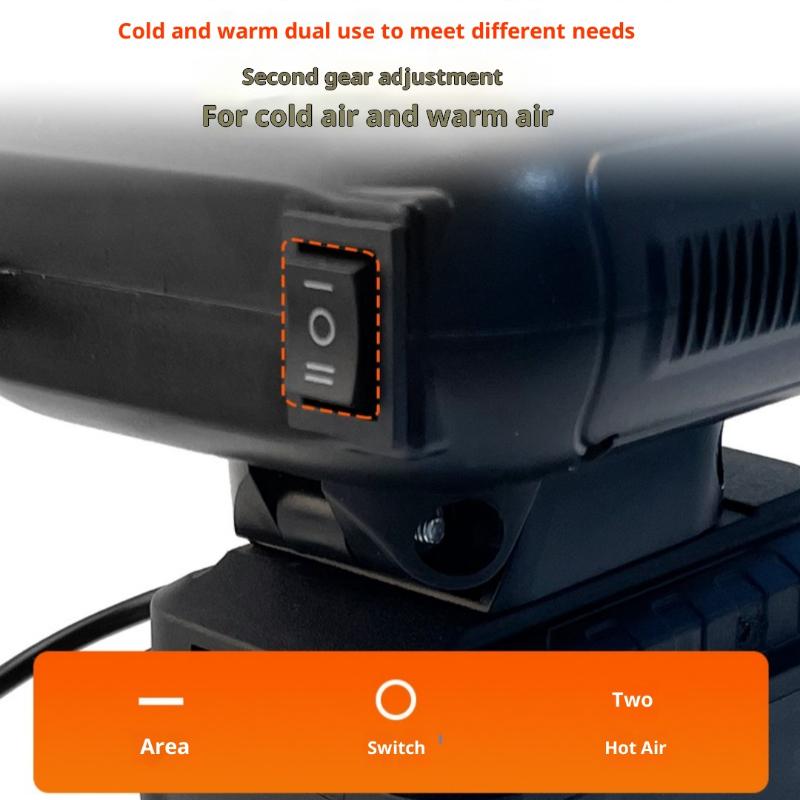 1Pcs 21V Li-Ion Batteries Heating Air Warmer / Cooling Blower Wireless Winter Car Heater 2 Usb Ports For Phone Charging