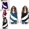 Women's Trendy Soft Batwing Long Sleeve Casual Blouse With Elegant Splicing Design
