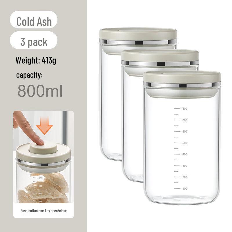 Andytai Press-Type Sealed Glass Storage Jar