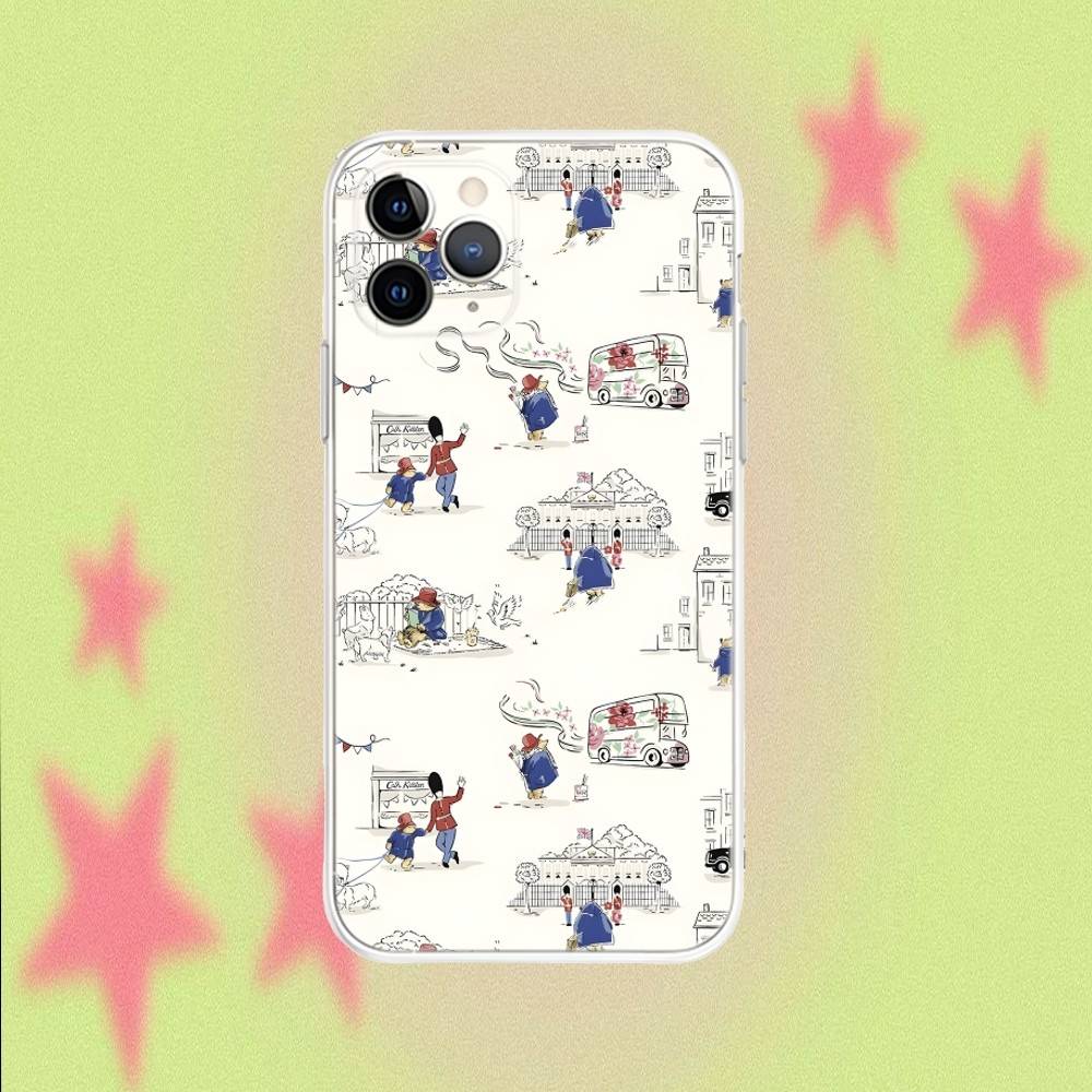 P-PaddingtonS Bear Phone Case For iPhone 17,16,15,14,13,12,11 Pro,Max,Plus,Air,X,XS,XR,SE,Mini Transparent Soft