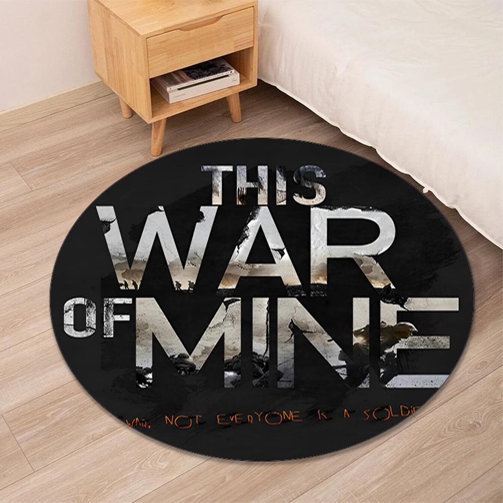 This War of Mine Printed Round Rug Carpet Chair Rug Area Rug Entryway Doormats,for Office Chair Living Room Bedroom Kitchen Room.