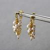 Premium Metal Copper Plated 18K Real Gold Color Matching Pearl Small Tassel Rear Hanging Stud Earrings Personalized Fashion Earrings
