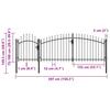 Vidaxl Garden Gate, Steel, 1.5 X 4 M, Black