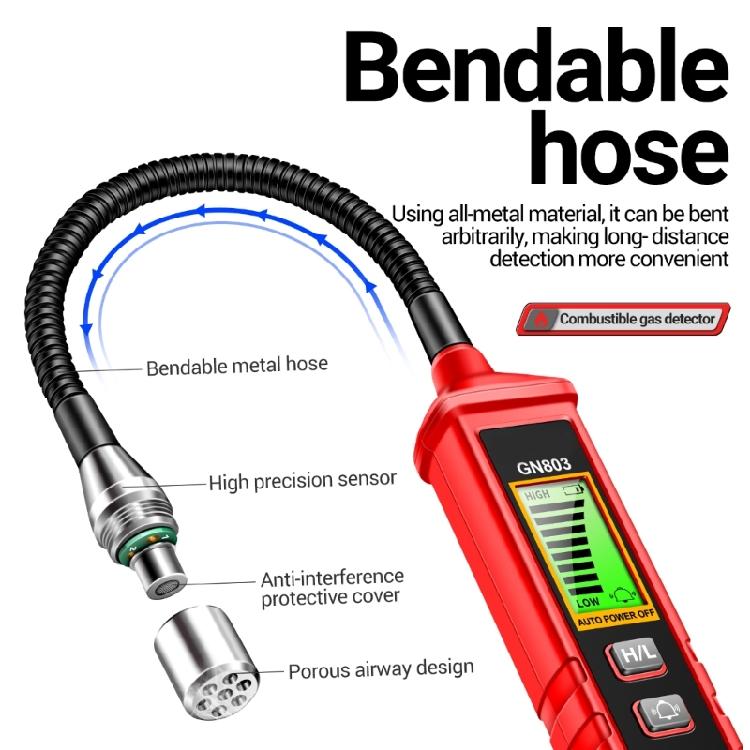 Combustible Gas Leak Detector 300-1000PPM Flexible Portable Natural Gas Detector