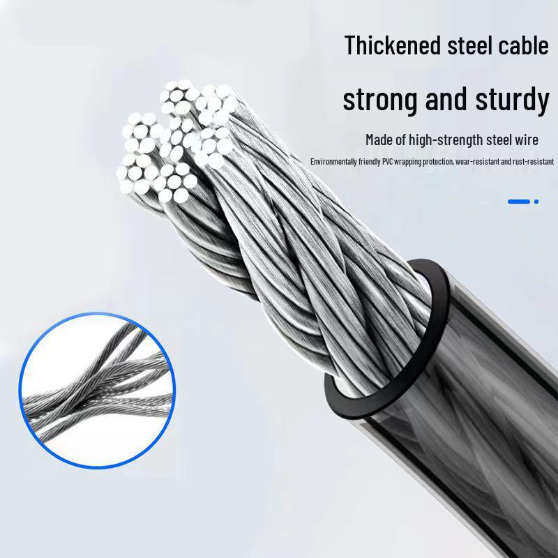 Waterproof Anti-theft Steel Cable Lock for Motorcycles, E-Bikes, and Helmets