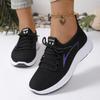 Fashion Breathable Knitted Female Running Sneakers Comfortable Lace Up Thick Sole Sport Shoes Woman 2025 Non Slip Mesh Sneakers Female