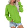 Women's Casual Fashion Solid Color V-Neck Long Sleeve Sweatshirt Lightweight Pullover With Pockets Warm Sweatshirt