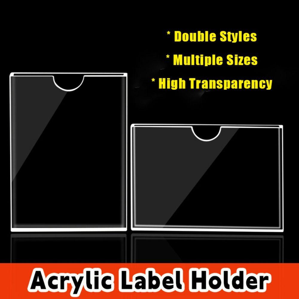 Self-Adhesive Photo Frame Clear Card Holder Durable Label Holder Supermarket