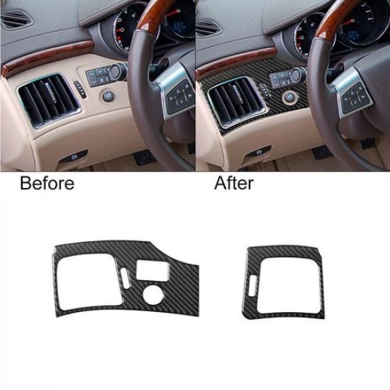 Carbon Fiber Side Air Vent Interior Cover Trim For Cadillac CTS 2008-13 2pcs