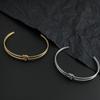 Simple Double Layer Steel Wire Bow Stainless Steel Gold Plated Bracelet, High Quality Waterproof Silver Jewelry, Gift for Women
