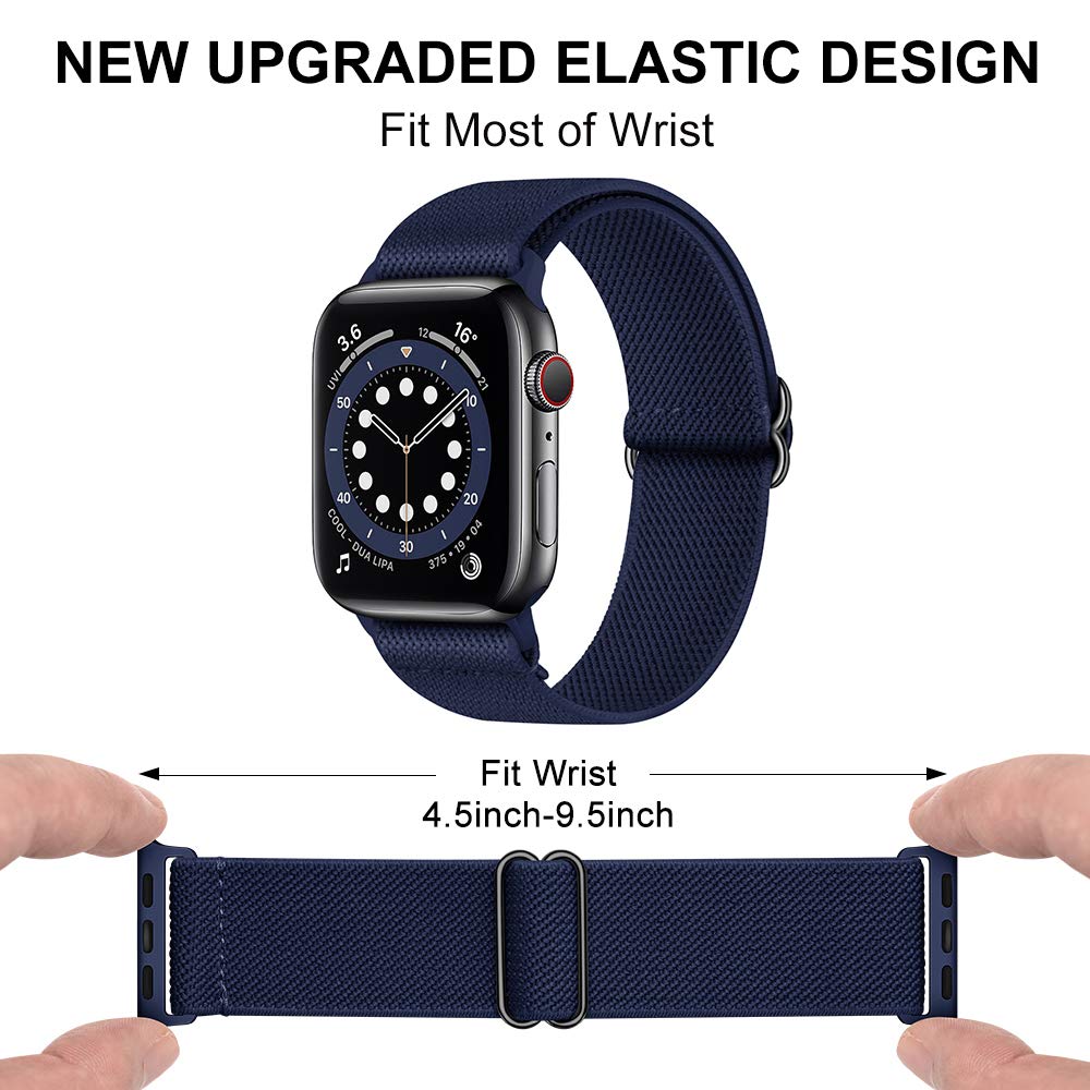 Fabric Braided Solo Loop Nylon Strap For Apple Watch SE 6 Band 44mm 40mm 38mm 42mm Elastic Bracelet for iWatch Series 6 5 4 3 2 1 SE