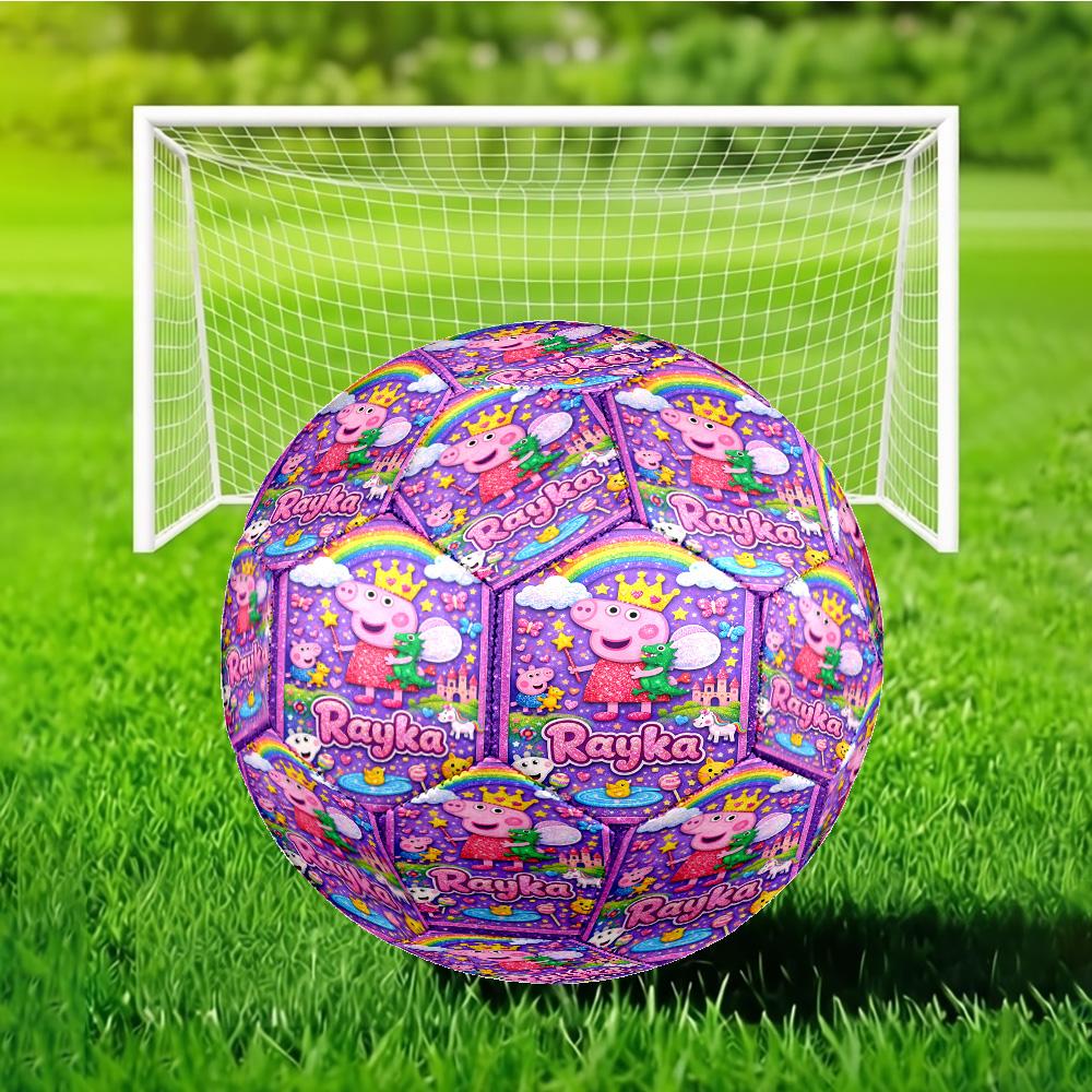 Princess Peppa Soccer Ball Size 5 Soccer Ball, Machine-stitched, Durable, Suitable for Training and Matches Fan Gift