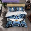 Argentina Football Pattern 3 Pieces Bedding Set Soft Microfiber Duvet Cover with Pillow Cases for Bedroom